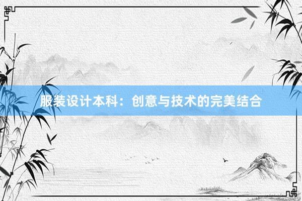 服装设计本科：创意与技术的完美结合